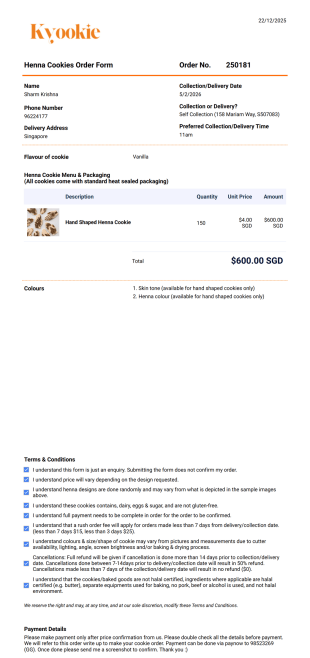 Henna Cookies PDF Template