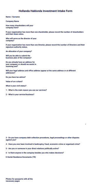 HH Investor Intake - PDF Templates