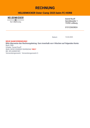 Hk Rechnung - PDF Templates