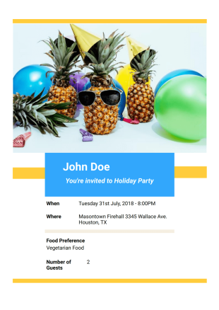 Holiday Party Invitation - PDF Templates