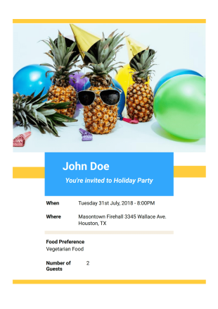 Holiday Party Invitation PDF Template