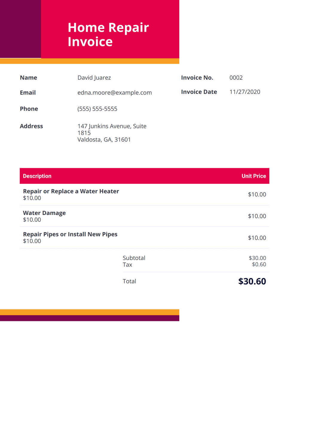 Home Repair Invoice Template - PDF Templates | Jotform home-repair-invoice-template-pdf-templates-jotform