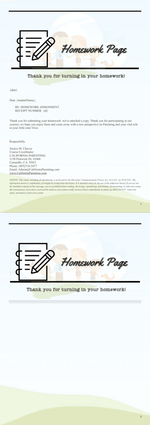 Homework Sheet - PDF Templates