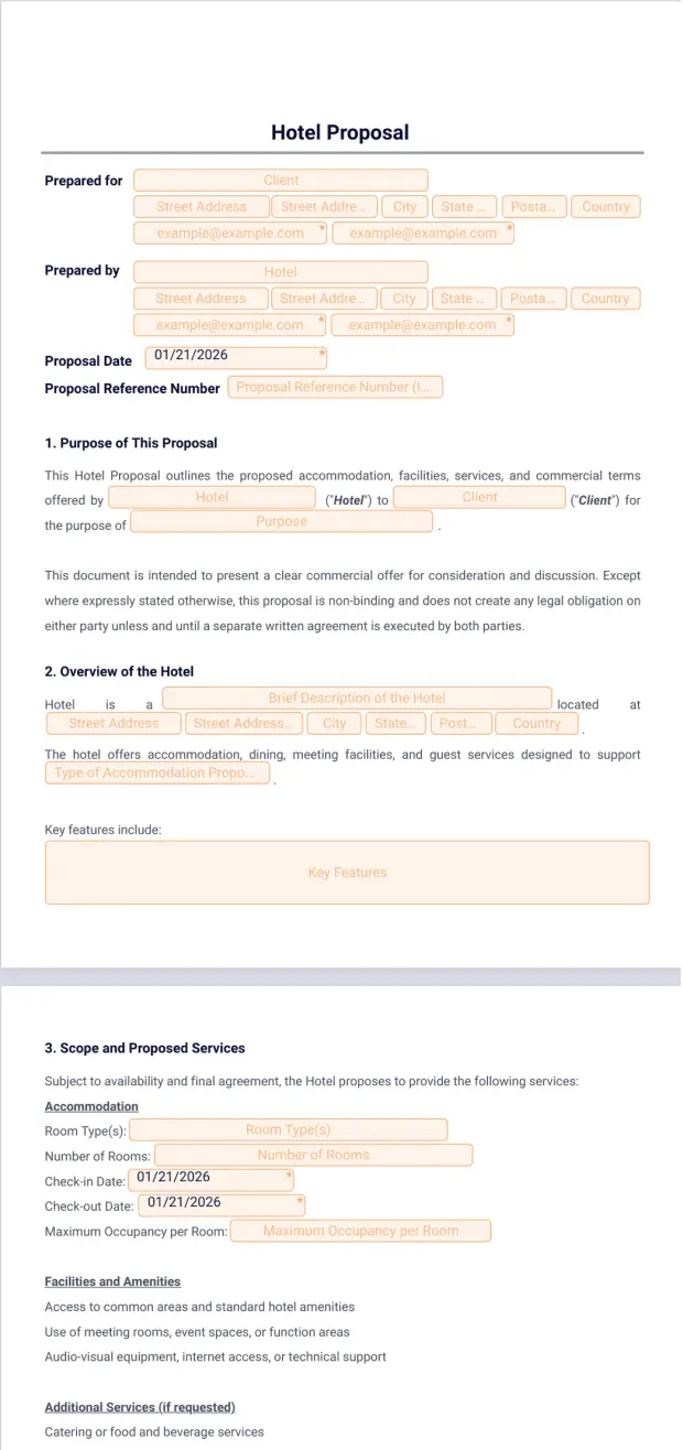 Hotel Proposal Template
