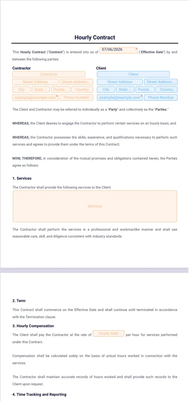 Hourly Contract Template