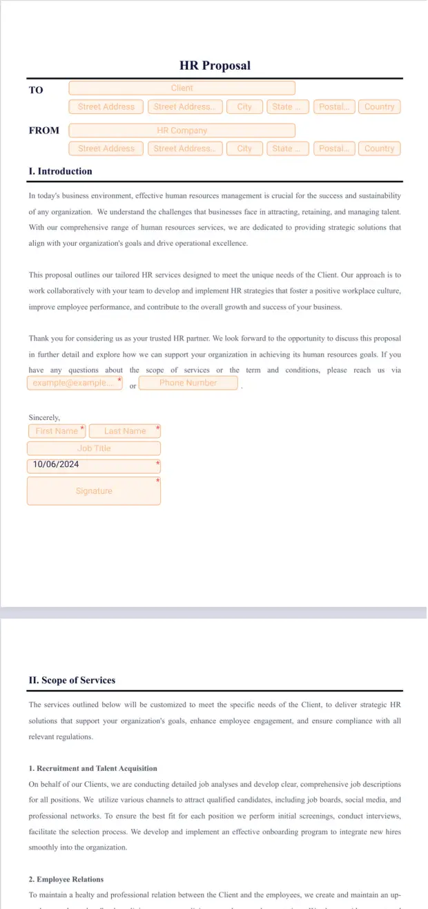 Hrms Rfp Template HR Proposal Template - PDF Templates | Jotform