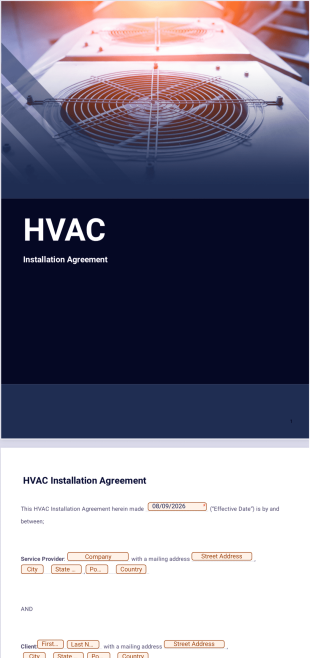 HVAC Installation Contract Template - PDF Templates