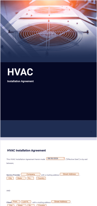 HVAC Installation Contract Template - PDF Templates