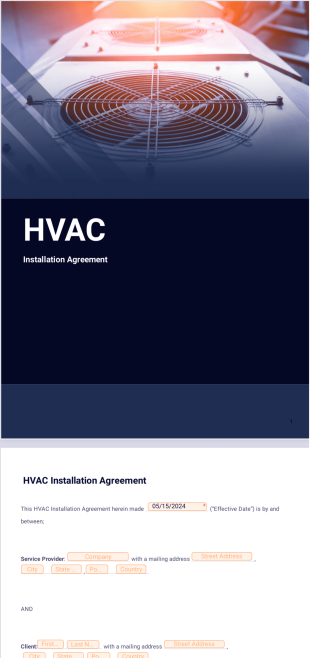 HVAC Installation Contract Template - Sign Templates
