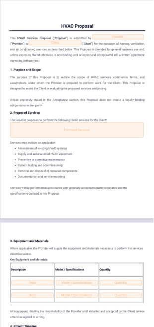 HVAC Proposal Template - PDF Templates