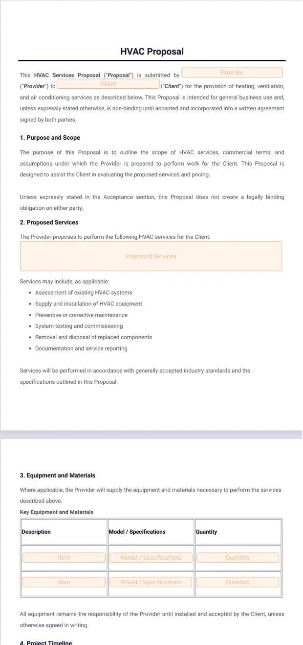 HVAC Proposal Template PDF Templates Jotform