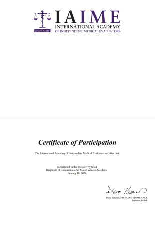 IAIME CME Certificate PDF Template