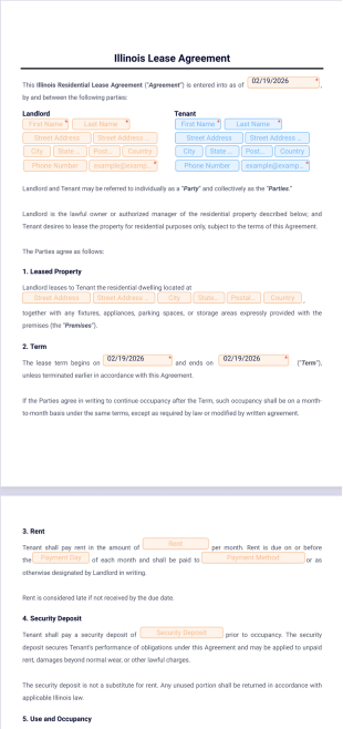 Illinois Lease Agreement Template - PDF Templates