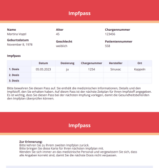 Impfpass PDF-Vorlage