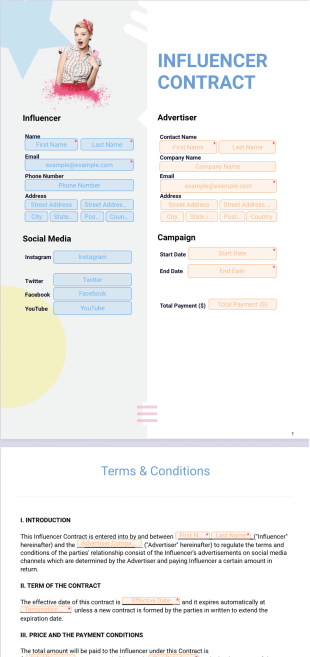 Influencer Contract Template - Sign Templates