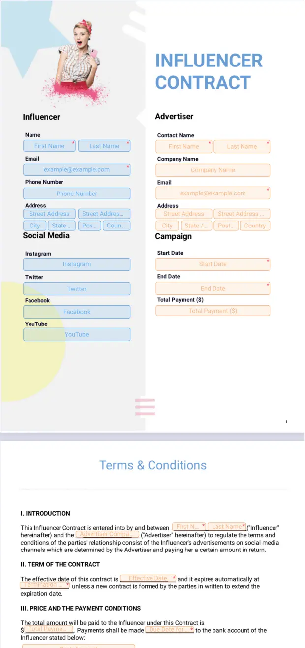 Influencer Contract Template