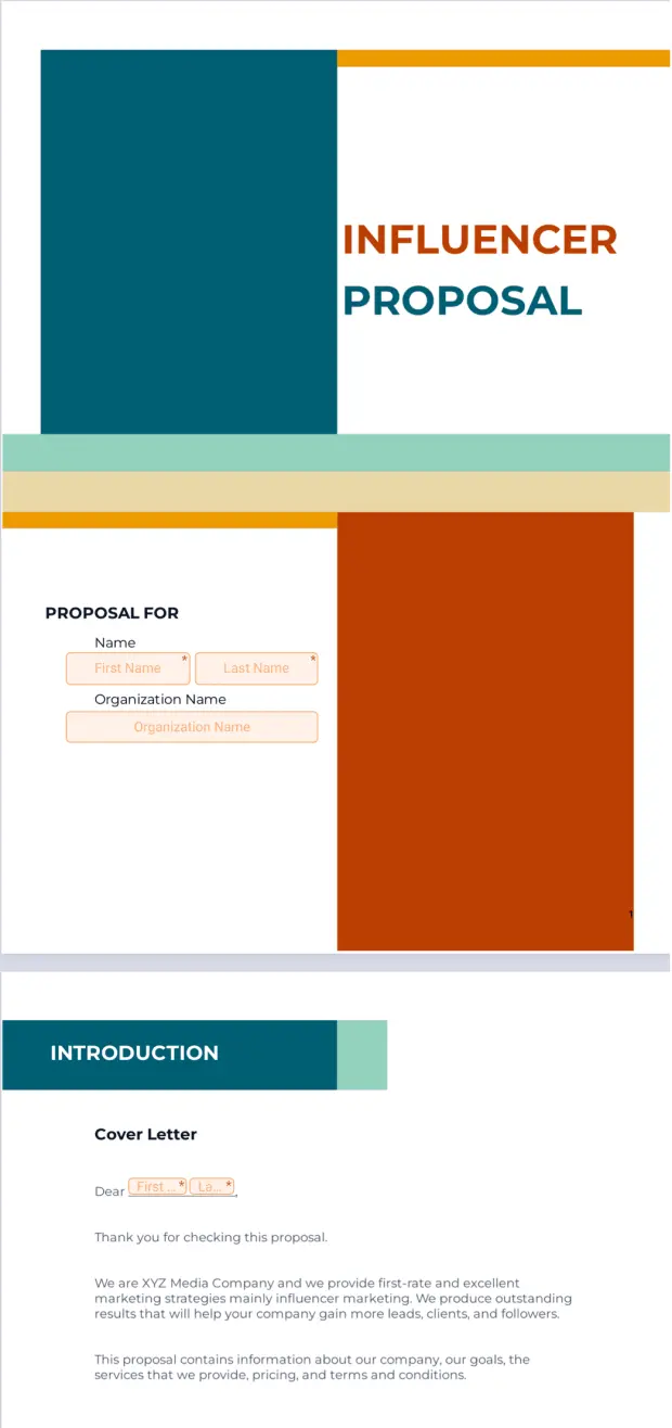 Influencer Proposal Template