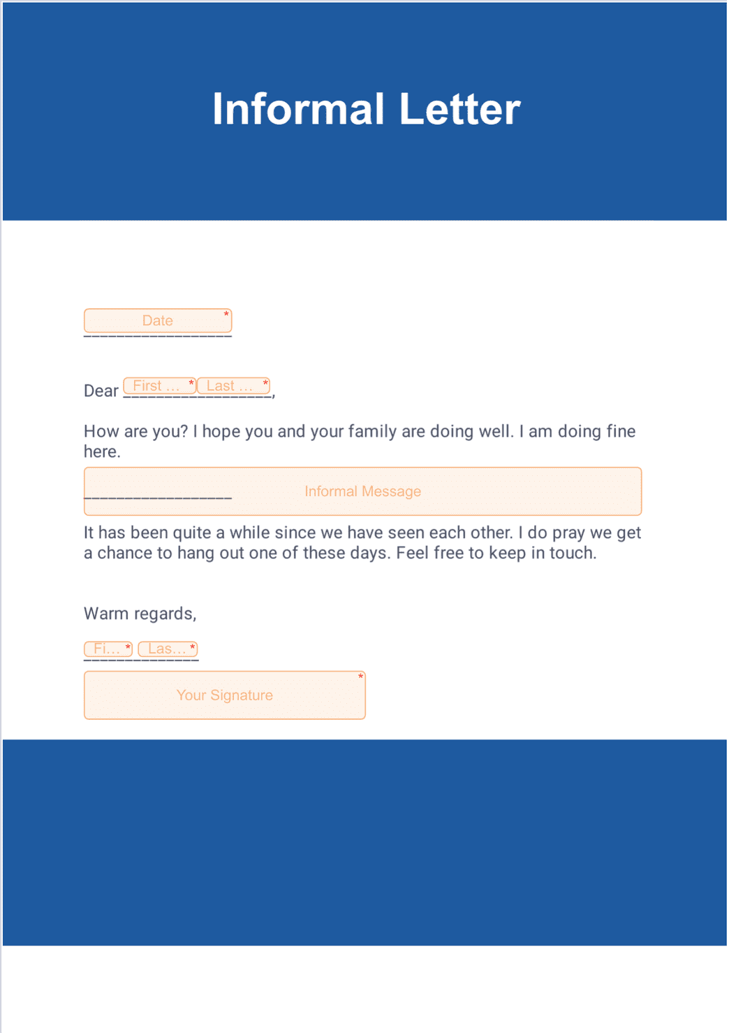 Workcomp Informal Letter Template Informal Letter Format