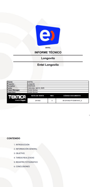 Informe Técnico (Telecom) - PDF Templates