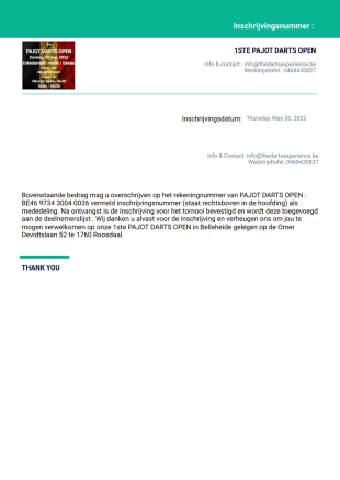 Inschrijving Paot Darts Open Heren - PDF Templates