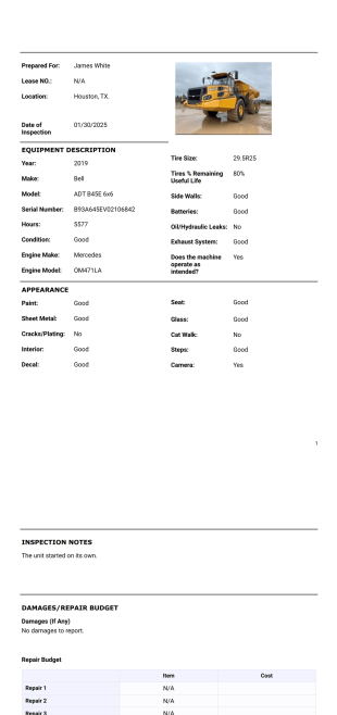 Inspection Report Template - PDF Templates
