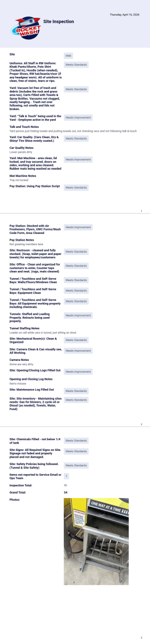 Inspection PDF Template