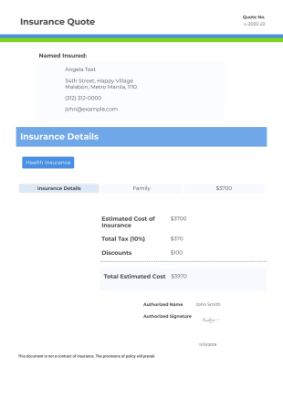 Insurance Quote - PDF Templates