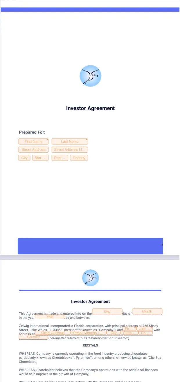 Investor Agreement Template