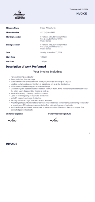 invoice 2 PDF Template