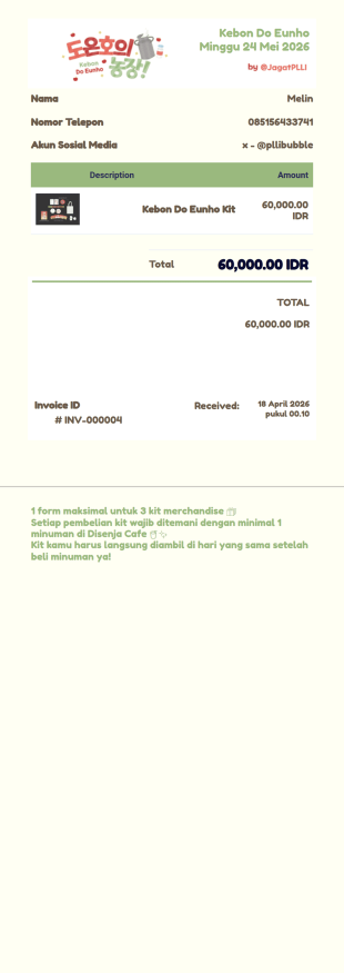 Invoice Kebon Do Eunho Template PDF