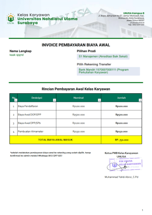 Invoice Kelas Karyawan - PDF Templates