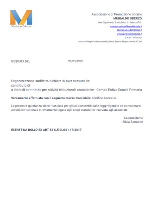 Ricevuta campo primaria Template PDF