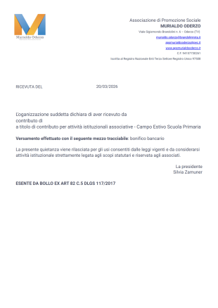 Ricevuta campo primaria Template PDF