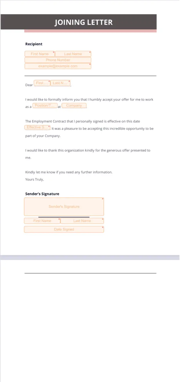 Joining Letter