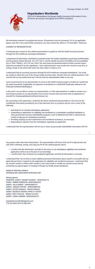 Julia's - PDF Templates