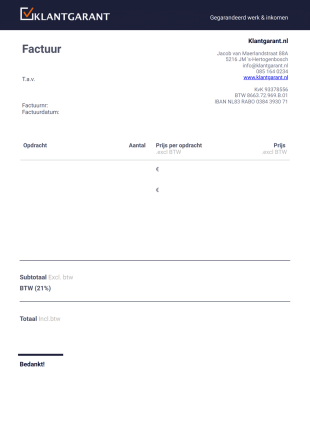 Klantgarant factuur v1 - PDF Templates
