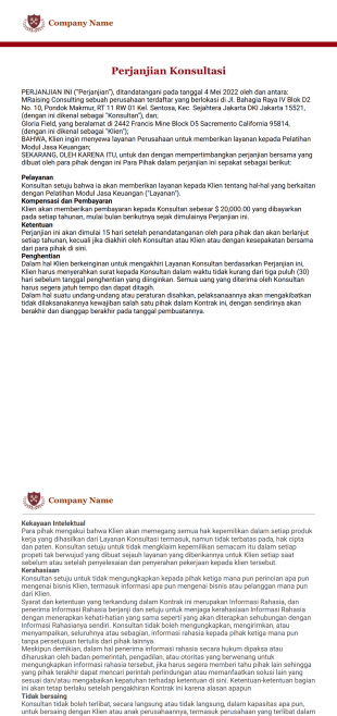 Kontrak Konsultasi - PDF Templates