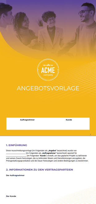 Kostenlose Angebotsvorlage - PDF-Vorlagen