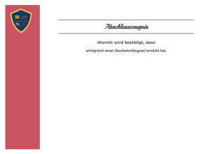 Kostenlose Vorlage für Abschlusszeugnis - PDF-Vorlagen