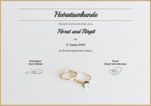 Kostenlose Heiratsurkunde Vorlage - PDF-Vorlagen