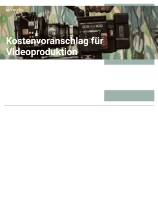 Kostenvoranschlag für Videoproduktion PDF-Vorlage