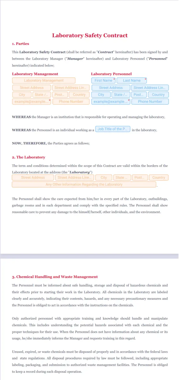 Laboratory Safety Contract