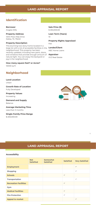 Land Appraisal Report Template - PDF Templates