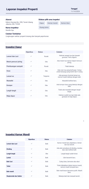 Laporan Inspeksi Properti - PDF Templates