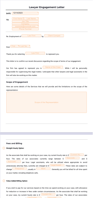 Lawyer Engagement Letter PDF Template