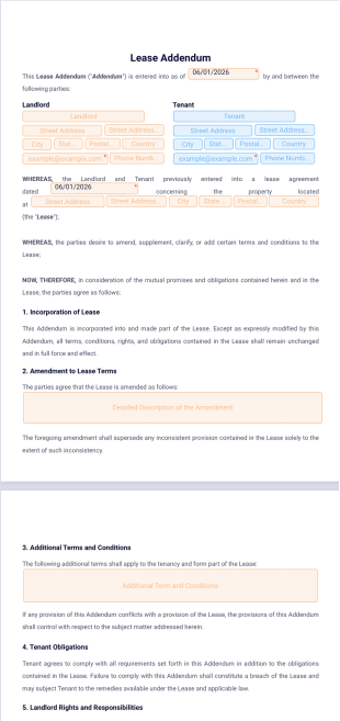 Lease Addendum Template - PDF Templates