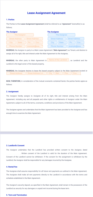 Lease Assignment Agreement PDF Template