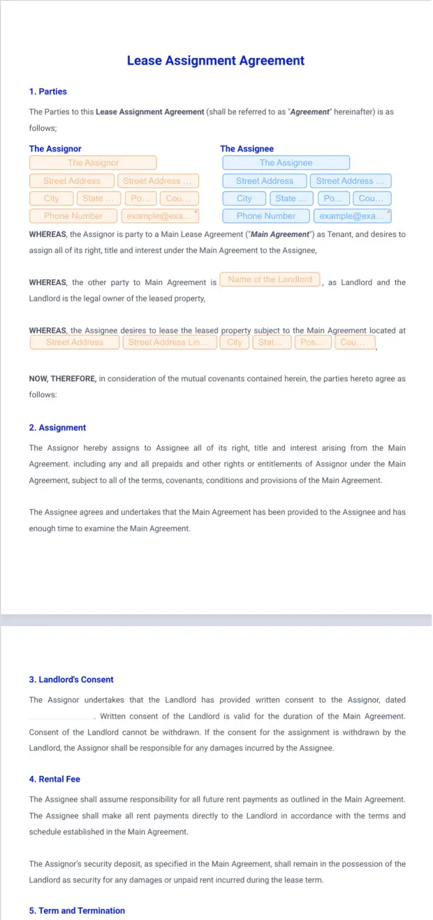 Lease Assignment Agreement