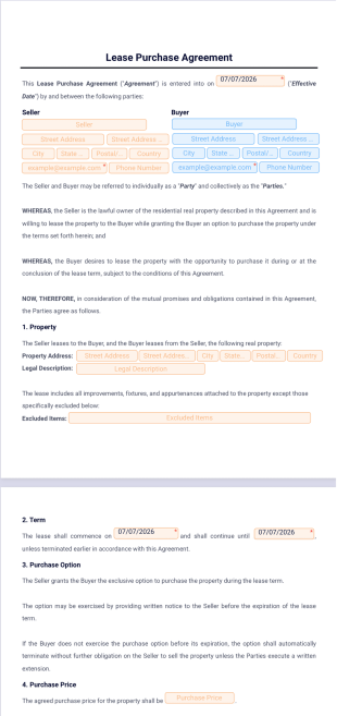 Lease Purchase Agreement Template - PDF Templates