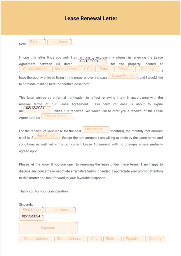 Lease Renewal Letter